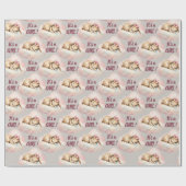 Papier Cadeau Lapin Lapin C'est un Baby shower de fille (Plat)