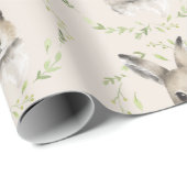 Papier Cadeau Lapin lapin d'animaux forestiers (Coin rond)