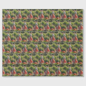 Papier Cadeau Lapin Lapin Dans Le Jardin (Plat)