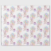 Papier Cadeau Lapin lapin lapin de ballons flottants dans les Pa (Plat)