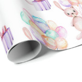 Papier Cadeau Lapin lapin lapin de ballons flottants dans les Pa (Coin rond)