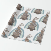 Papier Cadeau Lapin lapin lapin lapin lapin en gros arc-en-ciel (Déroulé)