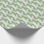 Papier Cadeau Lapin Lapin Lapin Vins verts & Scrolls mignonnes (Coin)