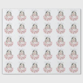 Papier Cadeau Lapin Lapin rose Floral Baby Baby shower Script (Plat)