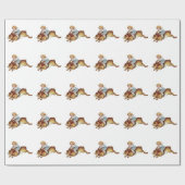 Papier Cadeau Lapin lapin vintage pour enfants (Plat)