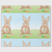 Papier Cadeau Lapin Mangeant Un Papier À Carottes (Plat)