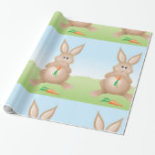 Papier Cadeau Lapin Mangeant Un Papier À Carottes (Déroulé)