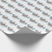 Papier Cadeau Lapin mignon en neige Noël Enveloppement cadeau de (Coin)