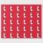 Papier Cadeau Lapin :Noir et blanc (Plat)