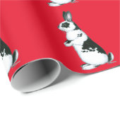 Papier Cadeau Lapin :Noir et blanc (Coin rond)