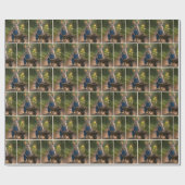 Papier Cadeau Lapin Poussant une brouette (Plat)