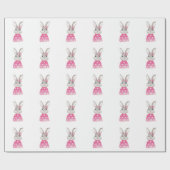 Papier Cadeau Lapin Préparé Pull Rose & Cœur (Plat)