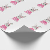 Papier Cadeau Lapin Préparé Pull Rose & Cœur (Coin)
