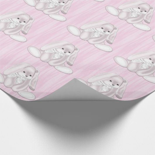 Papier Cadeau Lapin rose (Coin)