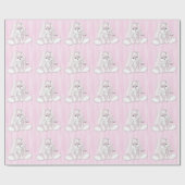 Papier Cadeau Lapin rose (Plat)