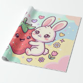 Papier Cadeau Lapin Sucré à la Fraise (Déroulé)