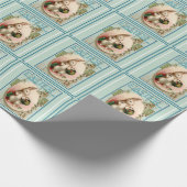 Papier Cadeau Lapin vintage Et Oeuf De Pâques  (Coin)