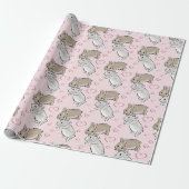 Papier Cadeau Lapins avec des cœurs (Déroulé)
