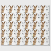 Papier Cadeau Lapins blancs et bruns (Plat)