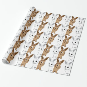 Papier Cadeau Lapins blancs et bruns