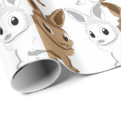 Papier Cadeau Lapins blancs et bruns (Coin rond)