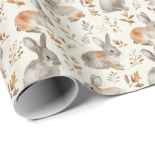 Papier Cadeau Lapins d'automne
