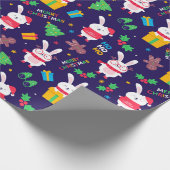 Papier Cadeau Lapins de Noël drôles (Coin)