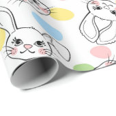 Papier Cadeau Lapins de Pâques (Coin rond)