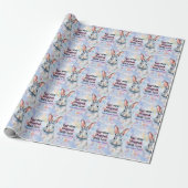 Papier Cadeau Lapins de Pâques à l'aquarelle (Déroulé)