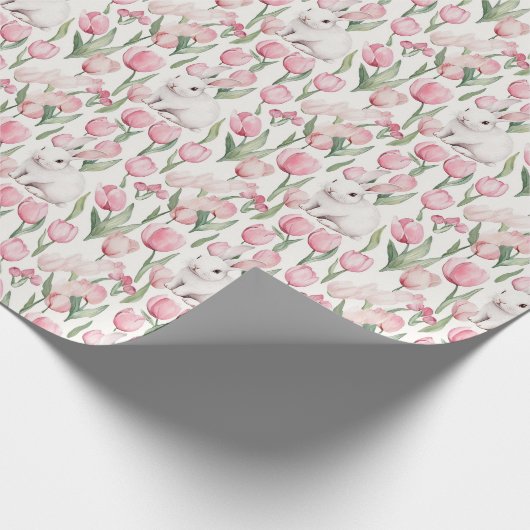Papier Cadeau Lapins de Pâques à l'aquarelle (Coin)