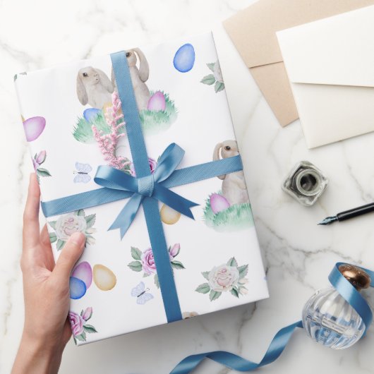 Papier Cadeau Lapins de Pâques et Œufs (Cadeaux)
