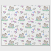 Papier Cadeau Lapins de Pâques et Œufs (Plat)