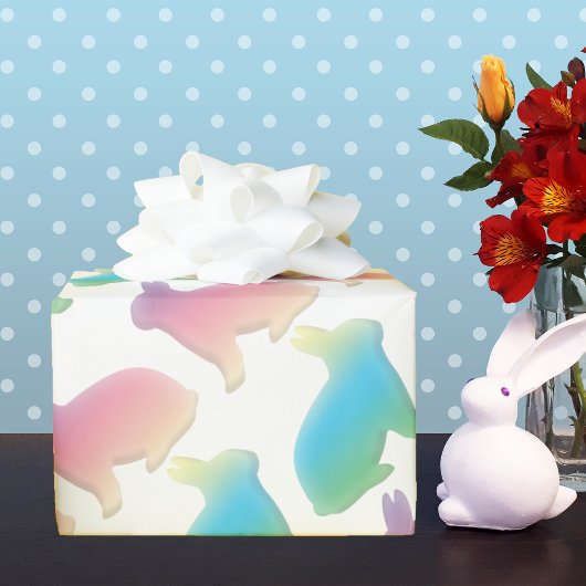 Papier Cadeau Lapins de Pâques pastel