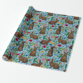 Papier Cadeau Lapins et fleur sauvage (Déroulé)