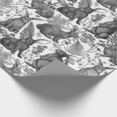 Papier Cadeau Lapins et flore boisée 2Papier d'enveloppement (Coin)