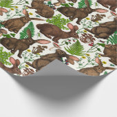 Papier Cadeau Lapins et flore boisée 4 (Coin)