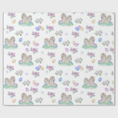 Papier Cadeau Lapins Et Oeufs De Pâques (Plat)