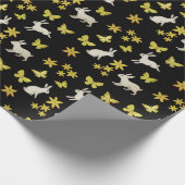 Papier Cadeau lapins et papillons jaunes (Coin)