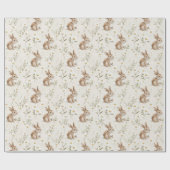 Papier Cadeau Lapins Fleurs de Marguerite (Plat)