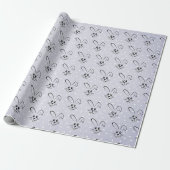 Papier Cadeau Lapins mignons sur pois (Déroulé)