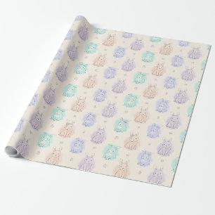 Papier Cadeau Lapins Monogramme de Croquis Enjoués