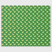 Papier Cadeau Lapins Motif - Lt Jaune, Noir et Kelly Vert (Plat)