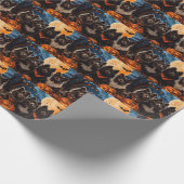 Papier Cadeau Lapphund finlandais Halloween Éffrayant (Coin)