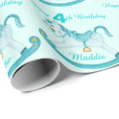Papier Cadeau L'Aqua a appelé enveloppe de motif d'anniversaire (Coin rond)