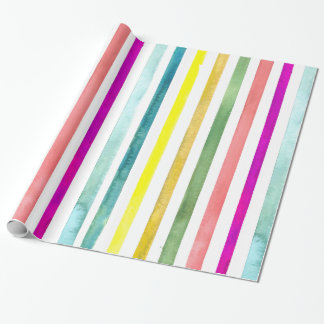 Papier Cadeau L'aquarelle peinte à la main barre l'enveloppe de