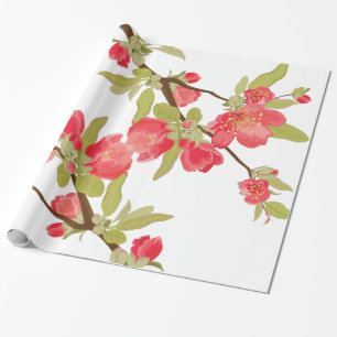 Papier Cadeau L'arbre rose fleurit enveloppe de cadeau