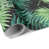 Papier Cadeau L'arbre vert part du motif de plantes (Coin rond)