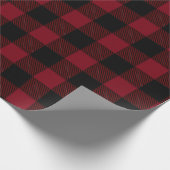 Papier Cadeau Large Red Black Plaid Pattern Christmas (Coin)