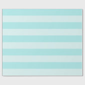 Papier Cadeau Larges Rayures Horizontales Turquoise Clair (Plat)