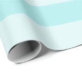 Papier Cadeau Larges Rayures Horizontales Turquoise Clair (Coin rond)